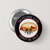 可愛いおもしろいかわいいスタイルジェリードーナットパンボタン 缶バッジ (正面&裏面)