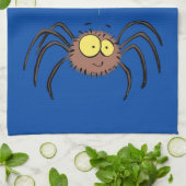 可愛いおもしろいふわふわ蜘蛛の漫画 キッチンタオル (折り畳み)