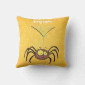 可愛いおもしろいふわふわ蜘蛛の漫画 クッション (裏面)