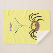 可愛いおもしろいふわふわ蜘蛛の漫画 シェルパブランケット (正面(横))