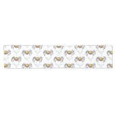 可愛いおもしろいふわふわ蜘蛛の漫画 ショートテーブルランナー (横)