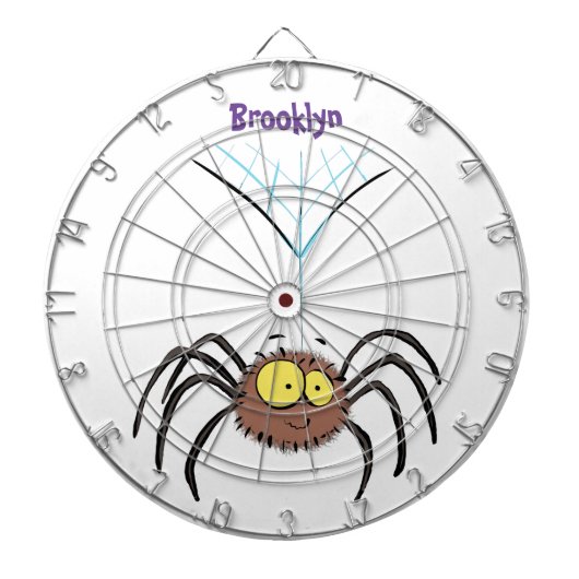 可愛いおもしろいふわふわ蜘蛛の漫画 ダーツボード (正面)