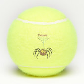 可愛いおもしろいふわふわ蜘蛛の漫画 テニスボール (裏面)