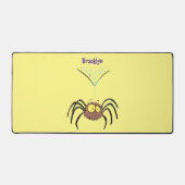 可愛いおもしろいふわふわ蜘蛛の漫画 デスクマット (正面)