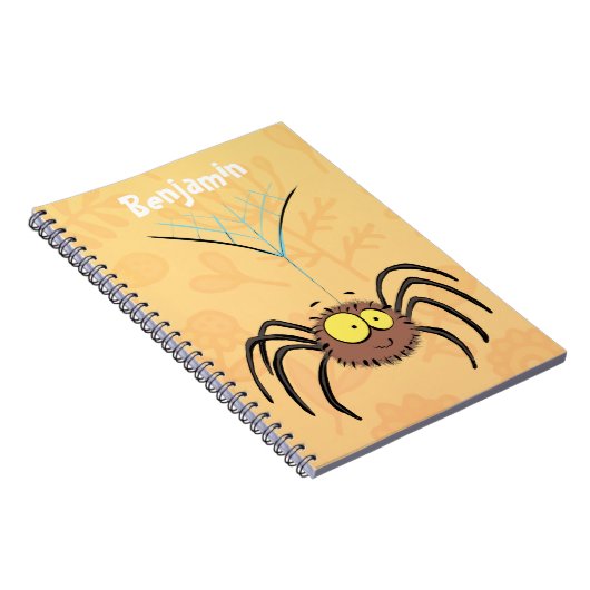 可愛いおもしろいふわふわ蜘蛛の漫画 ノートブック (右側)