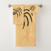 可愛いおもしろいふわふわ蜘蛛の漫画 バスタオルセット (インサイチュ)