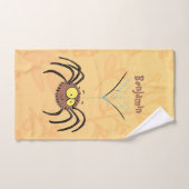 可愛いおもしろいふわふわ蜘蛛の漫画 バスタオルセット (ハンドタオル)