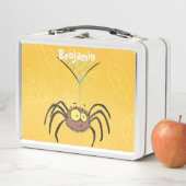 可愛いおもしろいふわふわ蜘蛛の漫画 メタルランチボックス (インサイチュ)