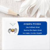 可愛いおもしろいふわふわ蜘蛛の漫画 ラベル (インサイチュ)