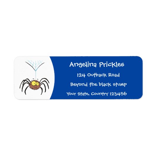 可愛いおもしろいふわふわ蜘蛛の漫画 ラベル (正面)