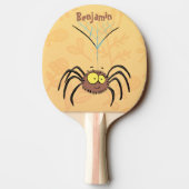 可愛いおもしろいふわふわ蜘蛛の漫画 卓球ラケット (裏面)