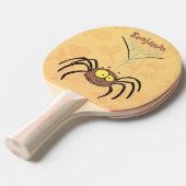 可愛いおもしろいふわふわ蜘蛛の漫画 卓球ラケット (正面アングル)