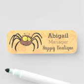 可愛いおもしろいふわふわ蜘蛛の漫画 名札 (インサイチュ)