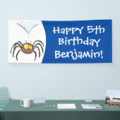 可愛いおもしろいふわふわ蜘蛛の漫画 横断幕 (トレードショー)