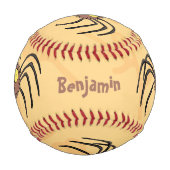 可愛いおもしろいふわふわ蜘蛛の漫画 野球ボール (裏面)