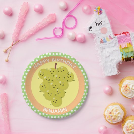 可愛いおもしろいぶどう懇親会漫画 ペーパープレート (パーティー)