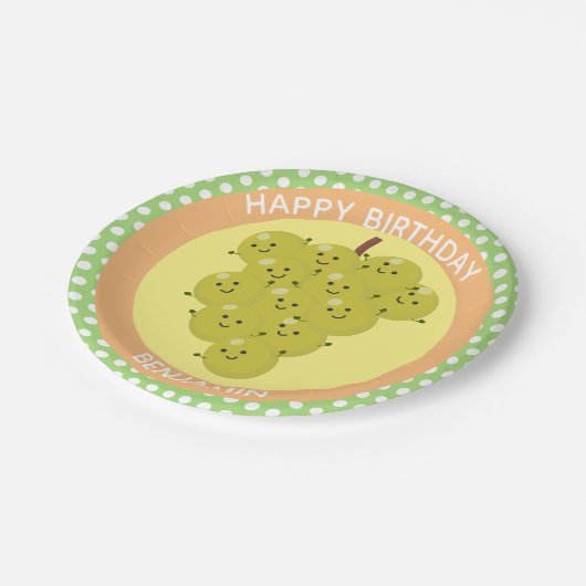 可愛いおもしろいぶどう懇親会漫画 ペーパープレート (アングル)