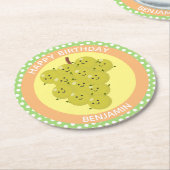 可愛いおもしろいぶどう懇親会漫画 ラウンドペーパーコースター (アングル)