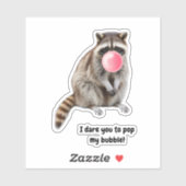 可愛いおもしろいアライグマ&ピンクバブル誕生日カード シール (シート)