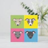 可愛いおもしろいイタリアンマンガグレイハウンカラフルカード (スタンド正面)