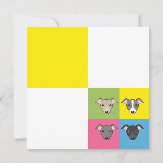 可愛いおもしろいイタリアンマンガグレイハウンカラフルカード (裏面)