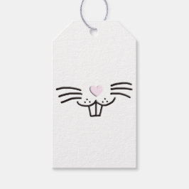 可愛いおもしろいイースターバニーのウサギ顔漫画 ギフトタグ