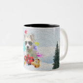 可愛いおもしろいウェスティードグクリスマス ツートーンマグカップ (正面右)