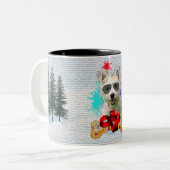 可愛いおもしろいウェスティードグクリスマス ツートーンマグカップ (正面左)