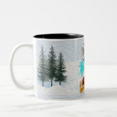 可愛いおもしろいウェスティードグクリスマス ツートーンマグカップ (左)