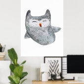 可愛いおもしろいウオウハクの飾り ポスター (ホームオフィス)