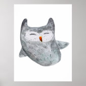 可愛いおもしろいウオウハクの飾り ポスター (正面)