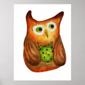 可愛いおもしろいウオウハクの飾り ポスター (正面)