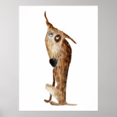 可愛いおもしろいウオーターカラードッグ去勢装飾品 ポスター (正面)