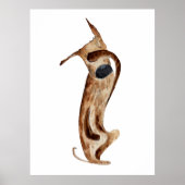 可愛いおもしろいウオーターカラードッグ去勢装飾品 ポスター (正面)