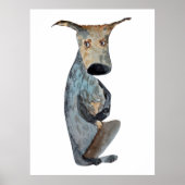 可愛いおもしろいウオーターカラードッグ去勢装飾品 ポスター (正面)