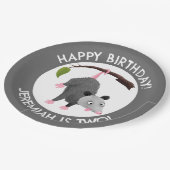 可愛いおもしろいオポパーソナライズされたッサム誕生日の漫画 ペーパープレート (アングル)