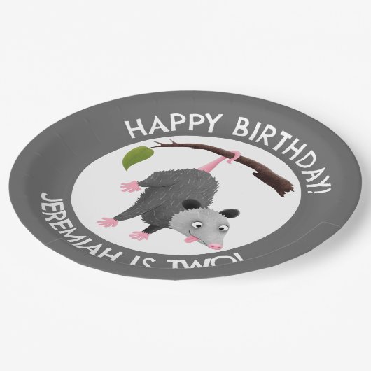 可愛いおもしろいオポパーソナライズされたッサム誕生日の漫画 ペーパープレート (アングル)