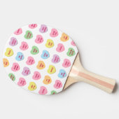 可愛いおもしろいカスタム会話ハートパターン 卓球ラケット (横)