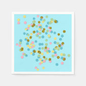 可愛いおもしろいカラフルモダン紙吹雪点 スタンダードカクテルナプキン (正面)