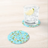 可愛いおもしろいカラフルモダン紙吹雪点 ラウンドペーパーコースター (インサイチュ)