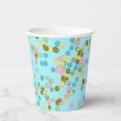 可愛いおもしろいカラフルモダン紙吹雪点 紙コップ (正面)