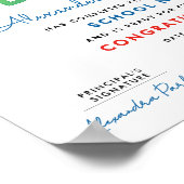 可愛いおもしろいカラフル幼稚園ロゴ卒業証書 ポスター (角)