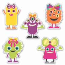 可愛いおもしろいガーリーカラフルハッピーモンスターヘアボウ