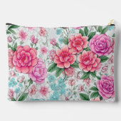 可愛いおもしろいガーリーヴィンテージフローラルパターン化粧料バッグ アクセサリーポーチ (裏面)