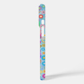 可愛いおもしろいガーリー名花付きコラージュ青 Case-Mate iPhoneケース (裏面 / 左)