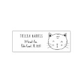 可愛いおもしろいキャットドードルキッズ名前をカスタムする&アドレス セルフインキングスタンプ (デザイン)