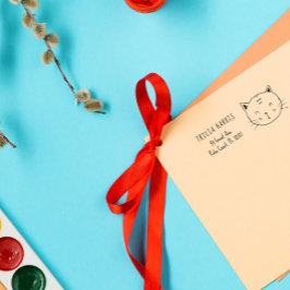 可愛いおもしろいキャットドードルキッズ名前をカスタムする&アドレス セルフインキングスタンプ