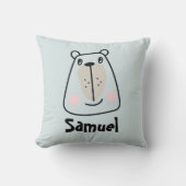 可愛いおもしろいクマパーソナライズされた クッション (正面)