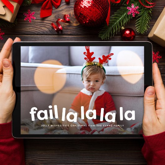 可愛いおもしろいクリスマスは一枚の写真に失敗する シーズンカード