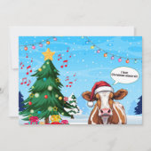 可愛いおもしろいクリスマスサンタ牛マンガ シーズンカード (正面)